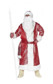 Блестящий красный костюм Деда Мороза