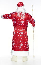 Красный костюм Деда Мороза со снежинками