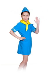 Синий детский костюм стюардессы