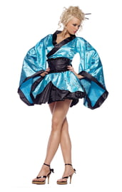 Костюм Загадочной Гейши в голубом кимоно