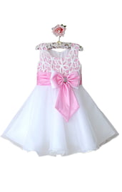 Бело-розовое платье