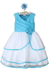 Бело-голубое платье