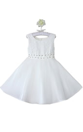 Белое платье с пайетками