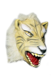 Латексная маска белого тигра