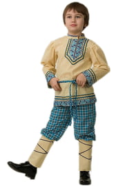 Синий славянский костюм для мальчика