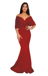 Красное длинное платье в пол