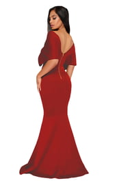 Красное длинное платье в пол
