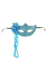 Голубая карнавальная маска с цветком