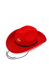 Красная шляпа шерифа со звездой