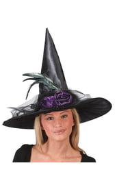 Шляпа ведьмы с фиолетовыми цветами