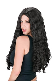 Черный длинный парик 60 см