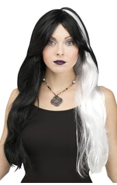 Черно-белый парик ведьмы