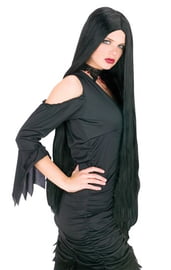 Длинный черный парик 90 см