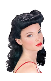 Черный ретро парик из 50-х