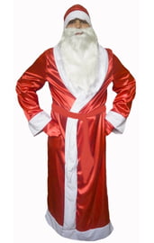 Взрослый костюм Деда Мороза атласный