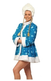 Взрослый мини костюм снегурочки