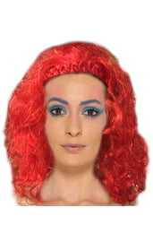 Красный кудрявый парик