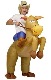Взрослый надувной костюм Ковбой на лошади