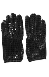 Перчатки с блестками черные