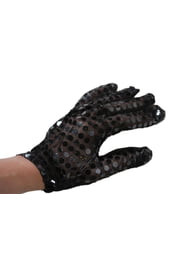 Перчатки с блестками черные