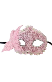 Розовая маска с бабочкой
