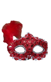 Красная маска с пером