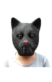 Латексная маска черного кота