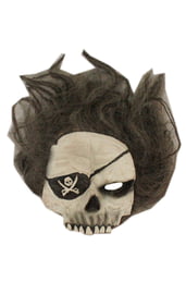 Маска черепа пирата с волосами