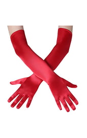 Красные длинные перчатки на карнавал