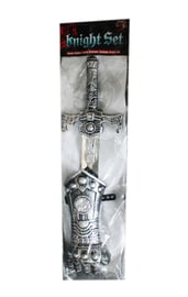Серебряный набор рыцаря с мечом