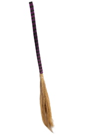 Детская полосатая черно-фиолетовая метла