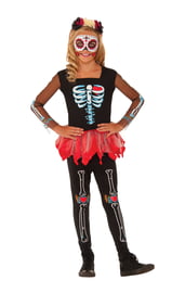 Детский костюм скелета Катрины из Мексики