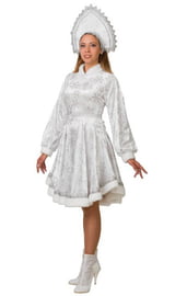 Взрослый белый костюм Снегурочки Амалии