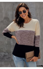 Трехцветный мягкий свитер