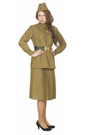 Женский военный костюм с юбкой