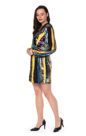 Платье с разноцветными пайетками мини