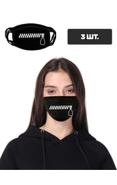 Черная защитная маска с принтом молнии, 3 шт.