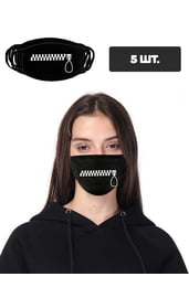 Черная защитная маска с  принтом молнии, 5 шт.