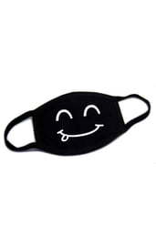 Черная защитная маска с принтом смайла, 3 шт.