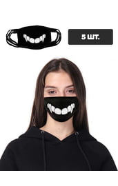 Защитная маска с принтом зубов, 5 шт.