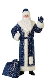 Синий костюм Деда Мороза взрослый