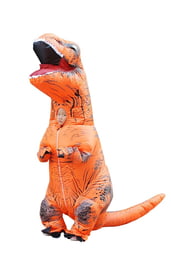 Детский надувной костюм оранжевого Ти-Рекса