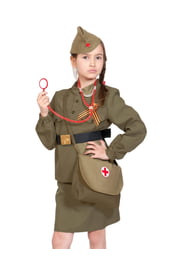 Карнавальный детский костюм военной медсестры