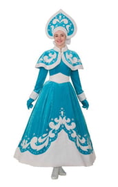 Карнавальный взрослый костюм снегурочка премиум