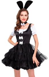 Женский карнавальный костюм черного кролика