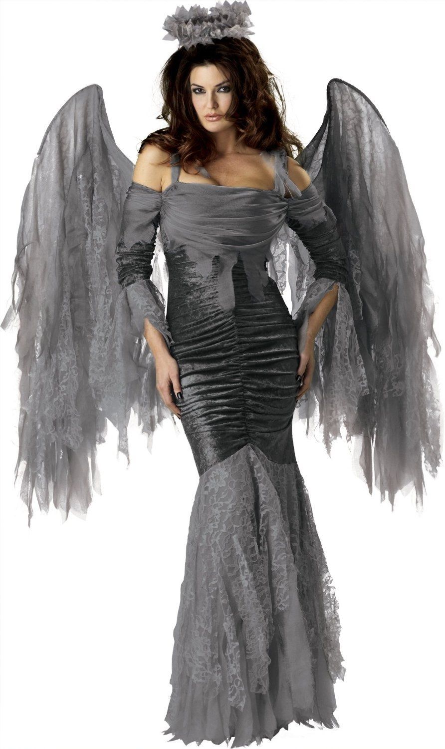 В костюм ангела смерти входит: платье , крылья, нимб. 