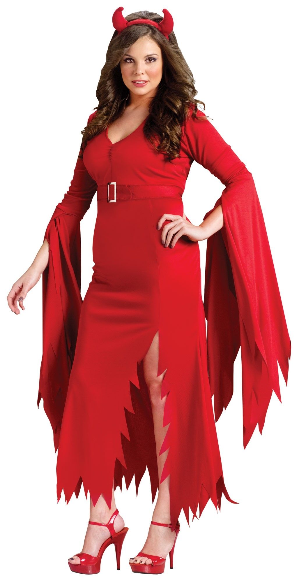 Костюм готического дьявола Plus Size -это ярко-красный костюм