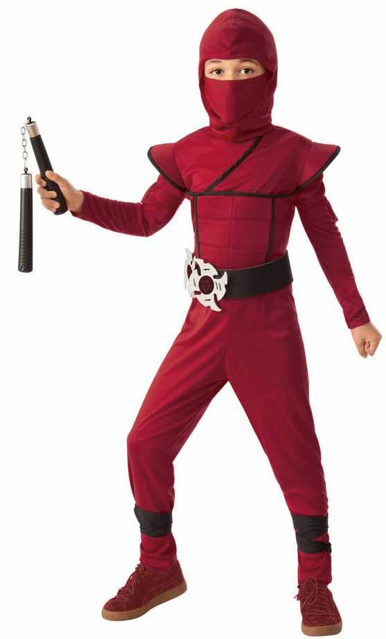 Детский костюм ниндзя красного цвета для всех поклонников восточных единобо...
