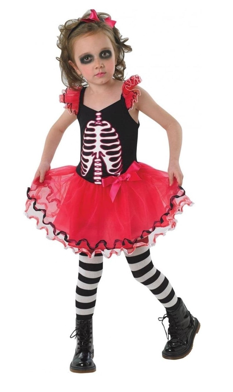 Детское платье Скелетон отлично подойдет для Хэллоуина и подобных празднико...