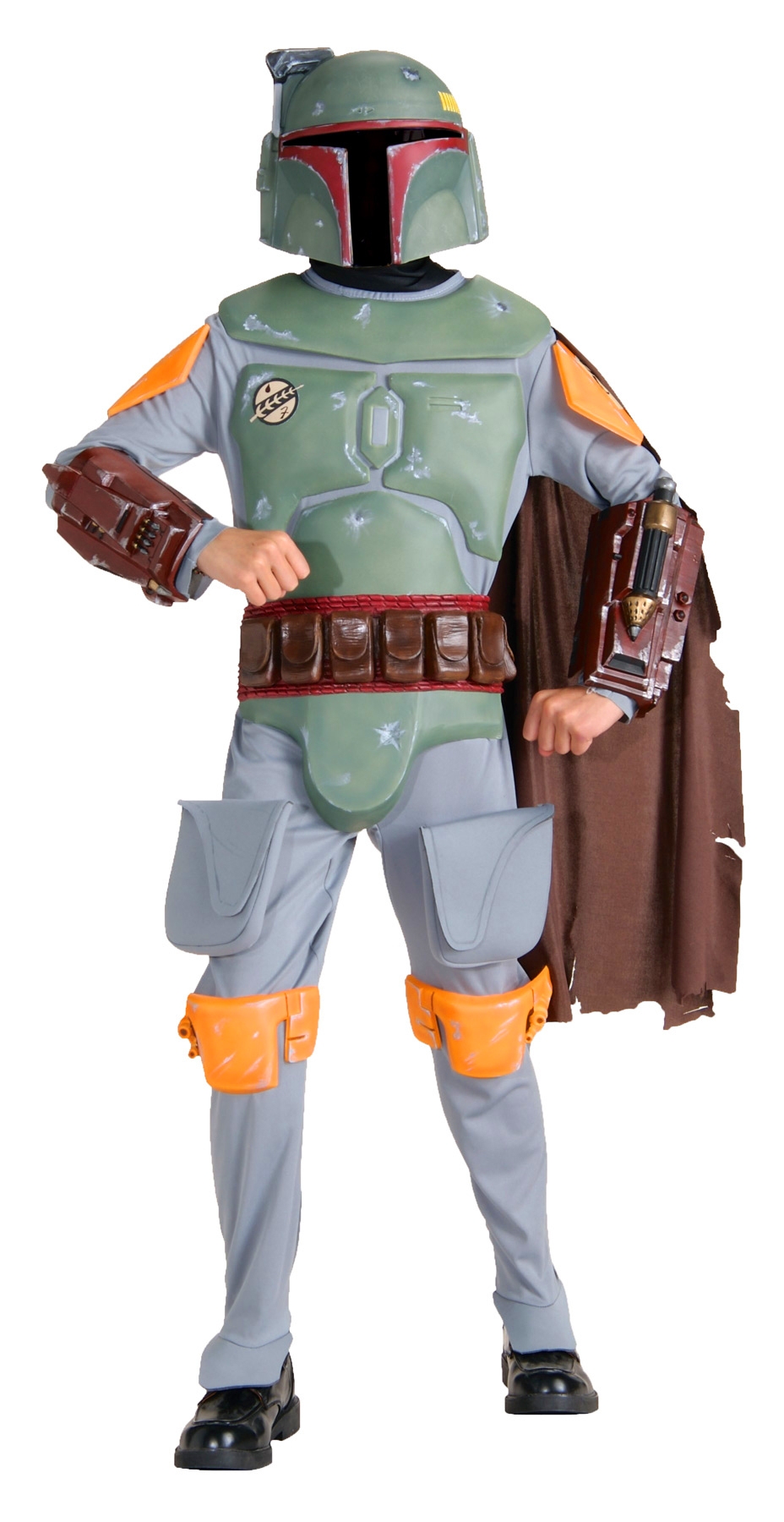 Детский костюм Боба Фетта состоит из&nbsp;комбинезона, пояса и шлем...